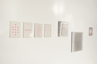 composition with pink dots